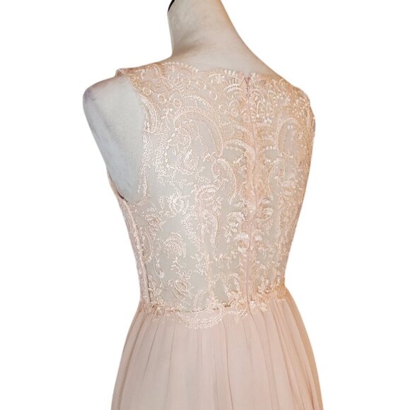 Anthropologie BHLDN SZ 4 Jenny Yoo Collection Blush Pink Dolly Dress Gown Maxi - Picture 8 of 12